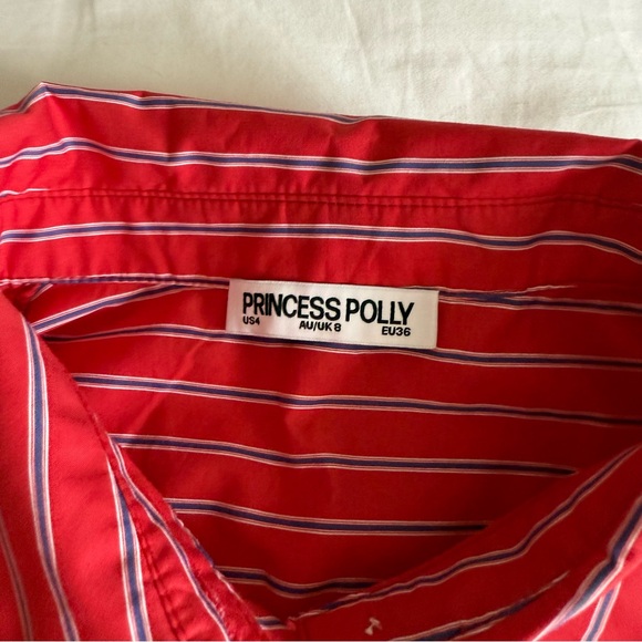 Princess Polly Red Button up - Picture 2 of 4